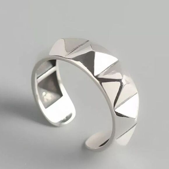 LAST ONE! The Minimalist Punk ring, adjustable 925 ring - Picture 3 of 7